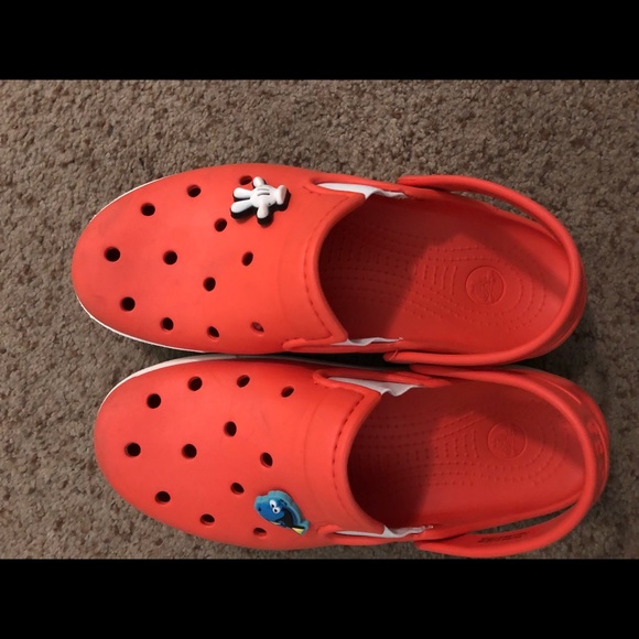 bright orange crocs